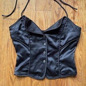 Vintage A/X Satin Bustier Halter Top